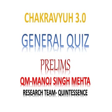 General quiz prelims with answers