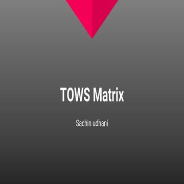 Strategic Management- TOWS Matrix