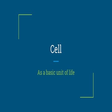 cell as a basic unit of life