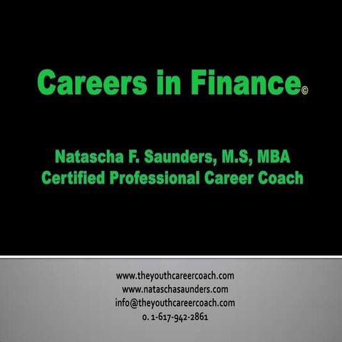 Careers in Finance for Students