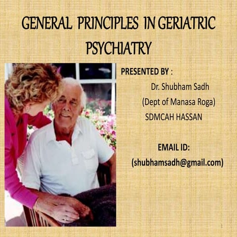 General principles in geriatric psychiatry