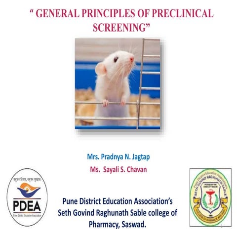 General principles of preclinical screening