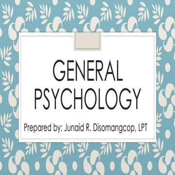 GENERAL PSYCHOLOGY of learning is a course involving behavior