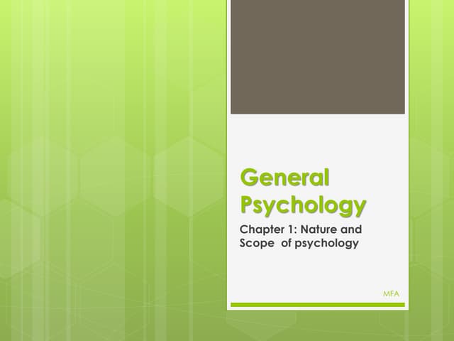 Chapter 1: PSYCHOLOGY | PPTX