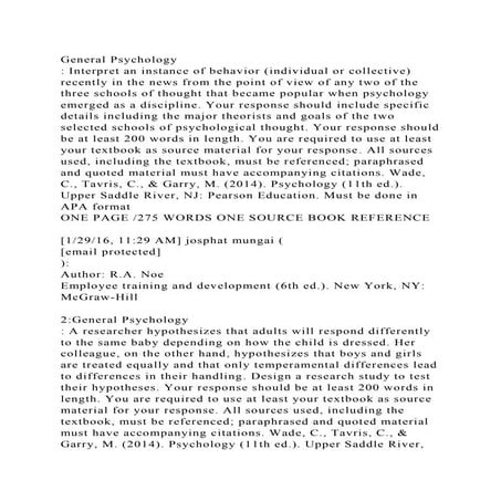 General Psychology Interpret an instance of behavior (individual .docx