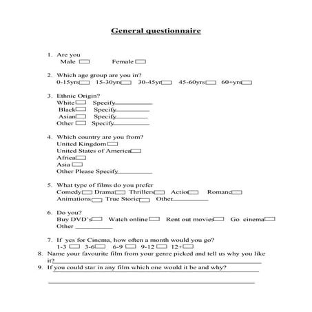 General Questionnaire | PDF