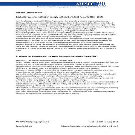 General questionnaire tania serbanoiu