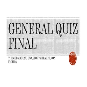 Open Quiz with Recurrent themes of USA/Health/Sports/Non-fiction