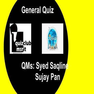 General Quiz Finals Udbhav 2018 (MSRIT QUIZ CLUB)