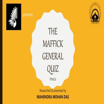 Maffick General Quiz MANIT Bhopal 2019 Finals