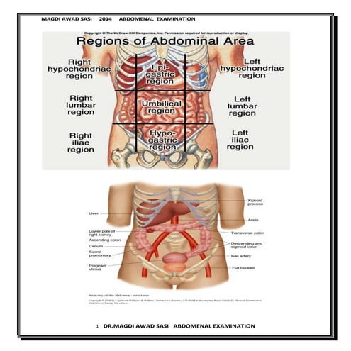 General rules of abdomenal examination