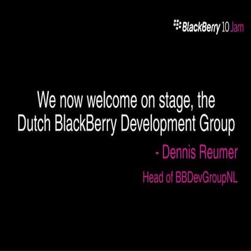 BlackBerry Developer Group Netherlands