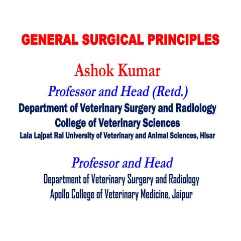 General Surgical Principles related to vet