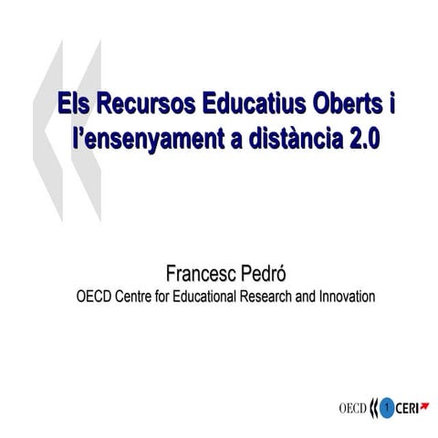 Els Recursos Educatius Oberts i l’ensenyament a distància 2.0