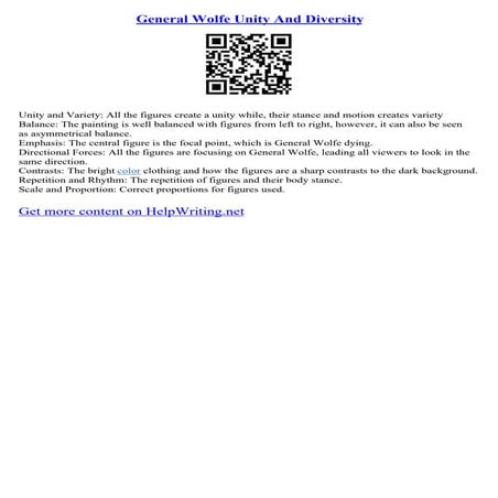 General Wolfe Unity And Diversity