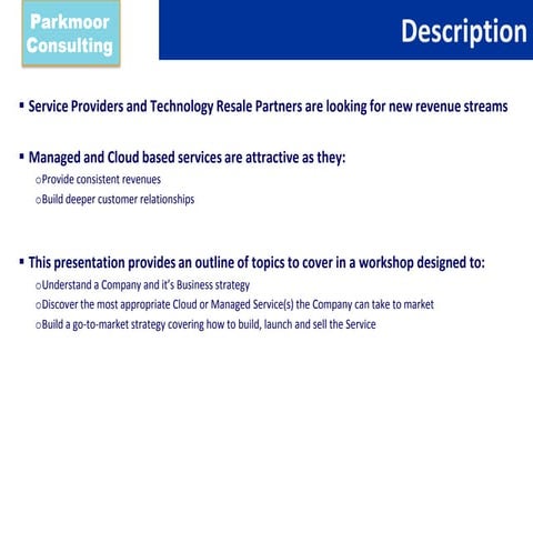 General workshop agenda