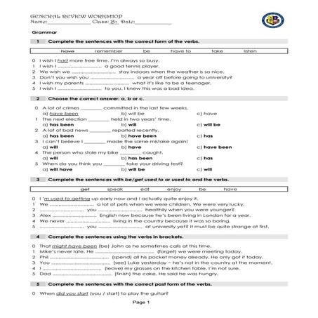 General workshop review for b+ learners