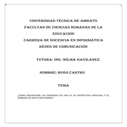 Generar subredes castro