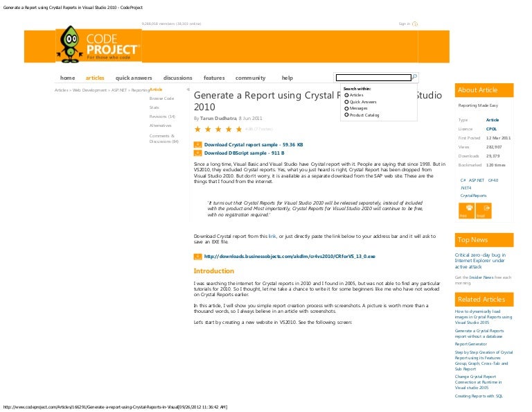 crystal reports for visual studio 2012 crystal reports for visual studio 2012
