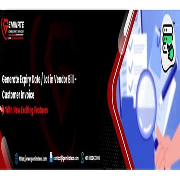 Generate Expiry Date _ Lot in Vendor Bill - Customer Invoice