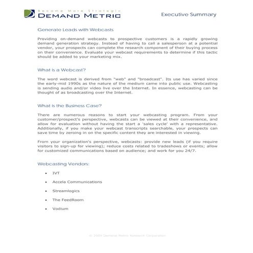 Generate Leads with Webcasts