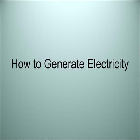 Generating Electricity