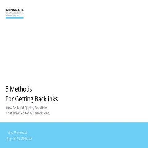 5 Methods to Get More Backlinks to Your Site