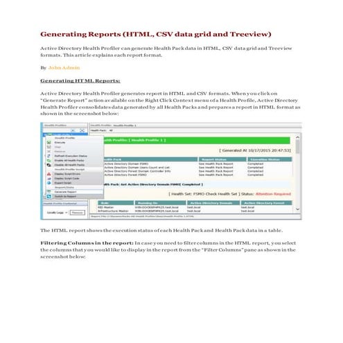 Generating reports | PDF