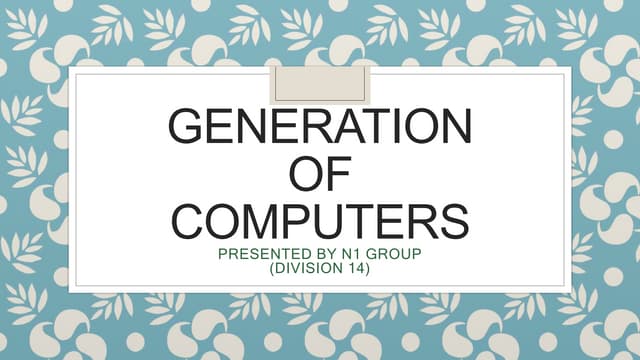 Generation Of Computers