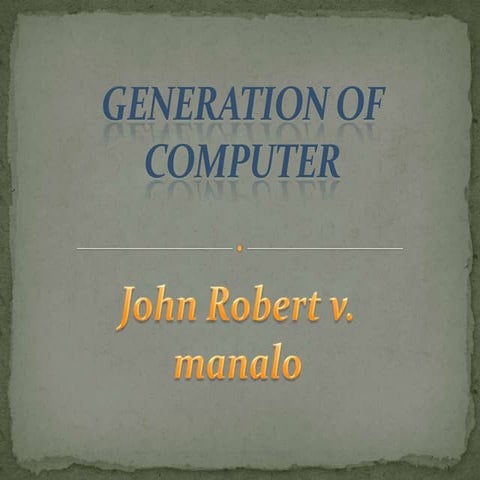Generation of computer