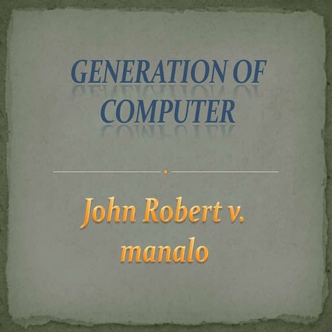 Generation of computer