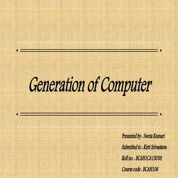 Computer Generation Presentation | PPT