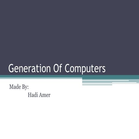 Generation of computers 