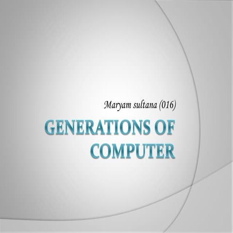 Generations of Computer
