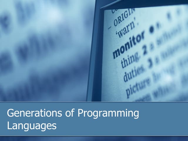 Generations Of Programming Languages