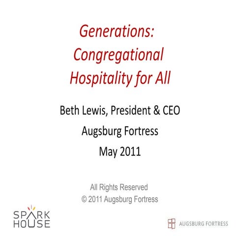 Generations  congregational hospitality for all  