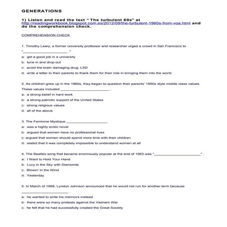 Generations webquest 4eso