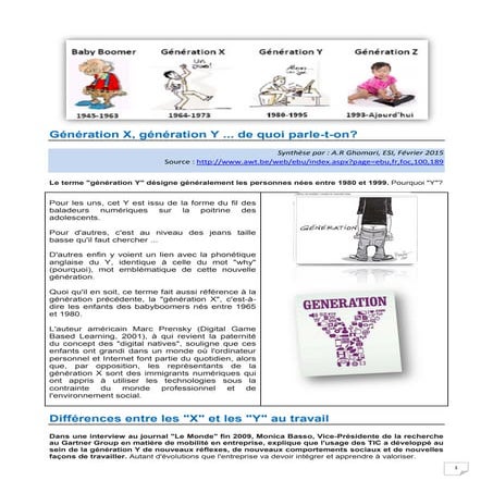 Génération Y: De quoi parle-t-on? 