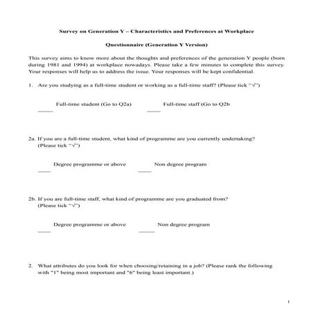 Generation y questionnaire | DOC
