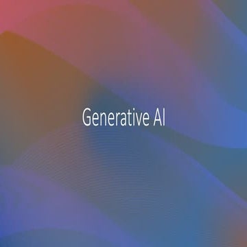 Generative AI this is just for starting of ppt | PPT