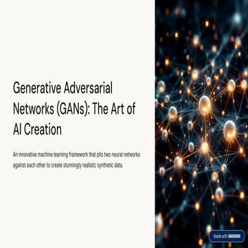 Generative advesarial networks technical seminar | PPTX