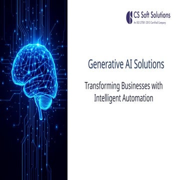 Generative AI Solutions by CS Soft Solution | Smart Business Automation ...