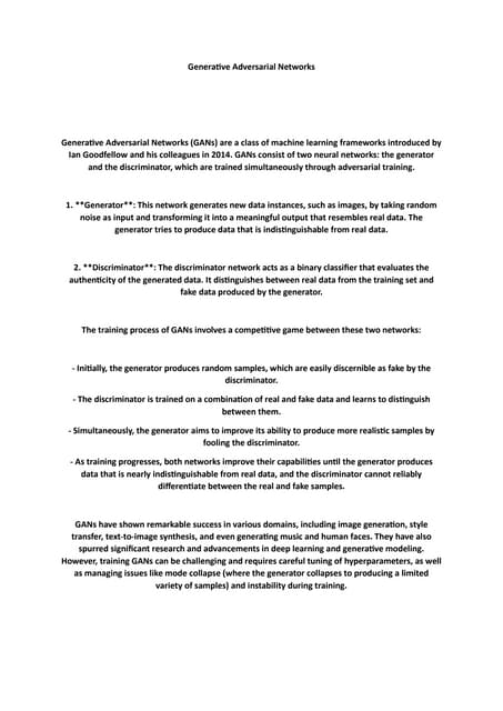 Generative Adversarial Network ppt for beginners . | PPT