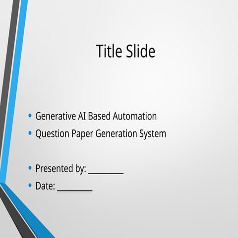 Generative AI Based Automation for Efficient Question Paper Generation ...