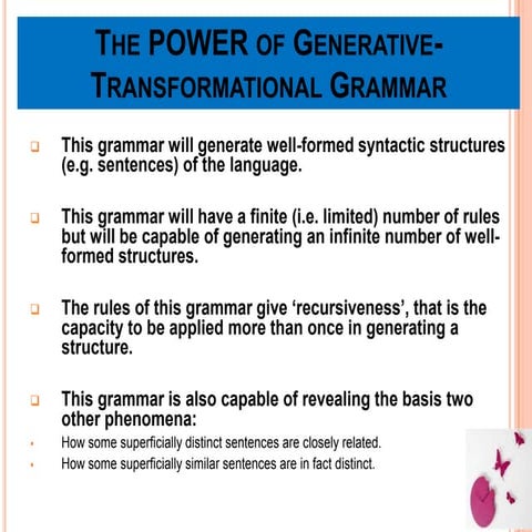 Generative grammar power point presentation,, ulfa | PPT