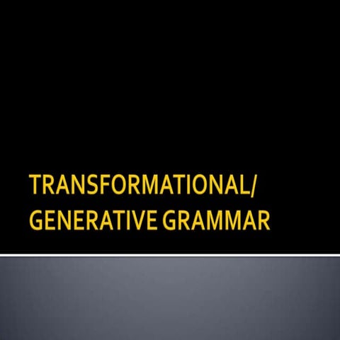 Generative grammar ppt report | PPT