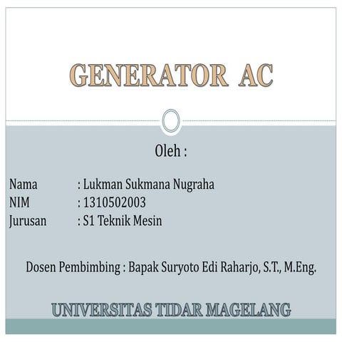 Generator  ac