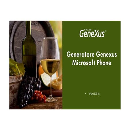 IV Evento GeneXus Italia -  Generatore GeneXus Microsoft Phone