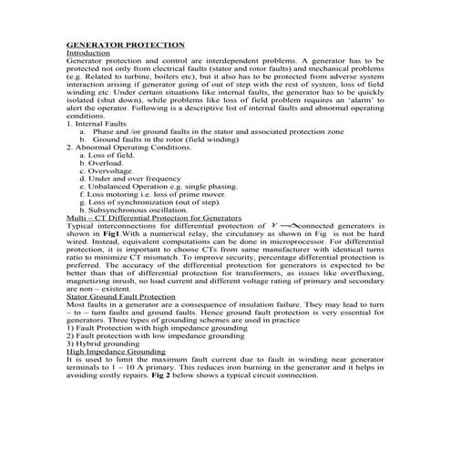 Generator protection