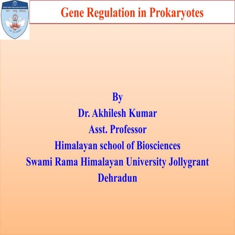Gene regulation in prokaryotes | PPTX